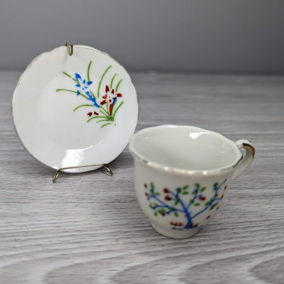 Vintage Miniature Japanese Tea Cup and Saucer - Picture 1 of 7